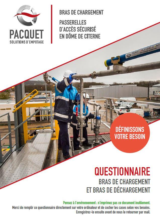 Questionnaire interactif Pacquet, bras de chargement