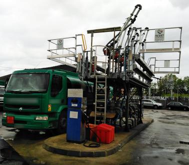 Verladingsinstallatie met uitgebreid werkgebied topbelading, grote veiligheidskooi, Pacquet