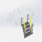 Beveiligd toegangsbordes met klaptrap en standaard veilligheidskooi, Pacquet