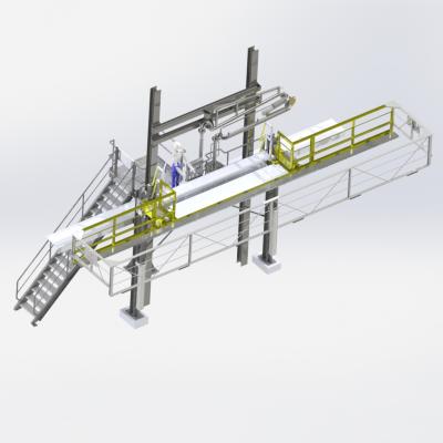 Monte et Baisse laadbordes met platform en klaptrap, topbelading tanks, Pacquet